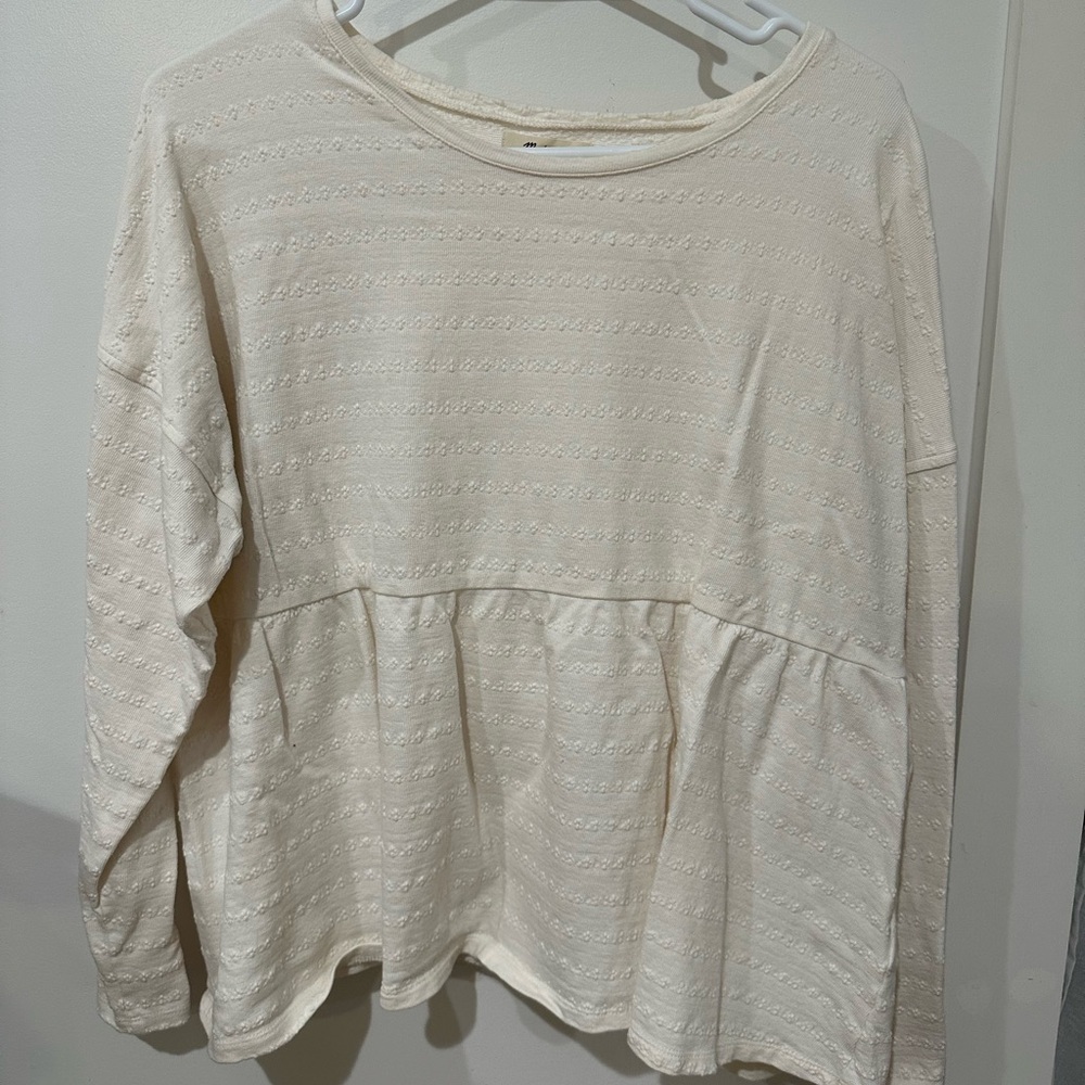 Madewell XL Long Sleeve Peplum - Cream